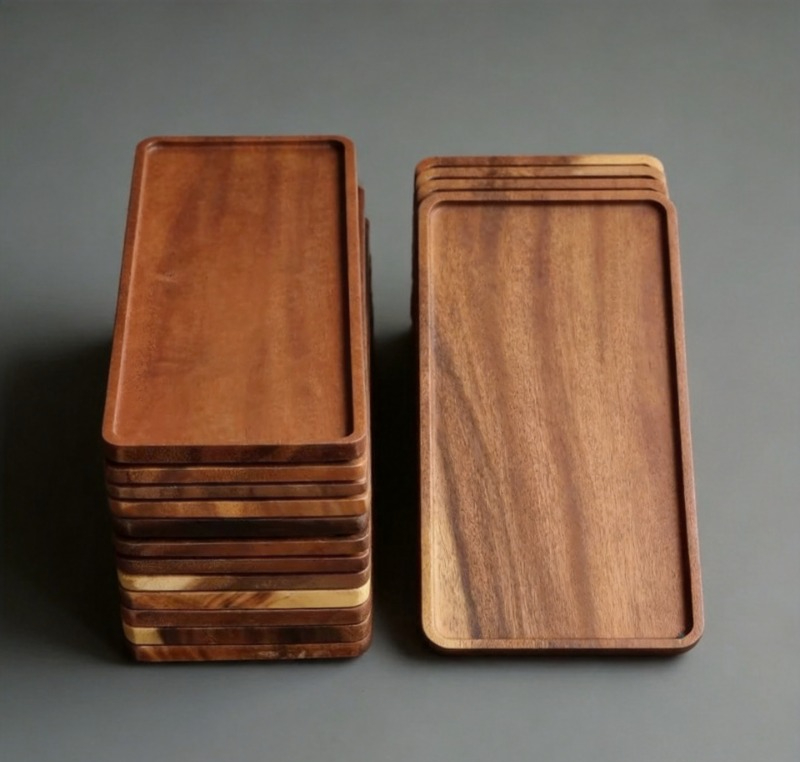 Home Cooking Recipes - Vassoio Rettangolare in Legno Naturale per