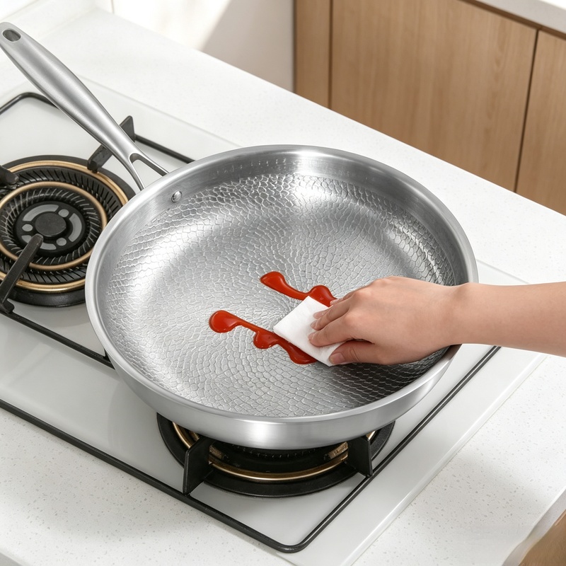 Home Cooking Cookbook - Padella in Titanio Puro Non Rivestita